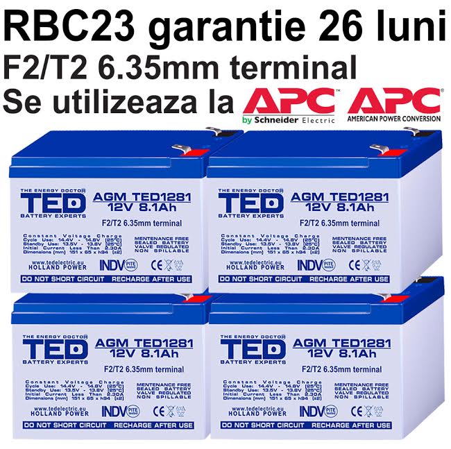 Acumulatori compatibili APC RBC23 din Olanda